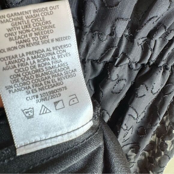 TEN SIXTY SHERMAN Wrap Mini Dress Sheer Burnout Ruffle Romantic Goth M - Picture 5 of 10